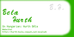 bela hurth business card